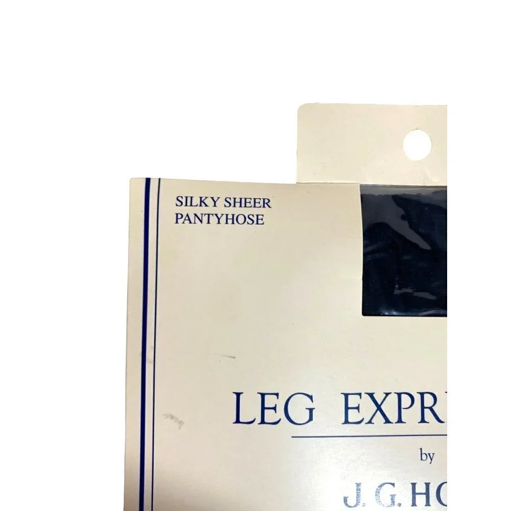 J.G. Hook Leg Expressions Silky Sheer Black‎ Pantyhose Size Queen Short